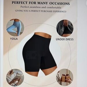 Seamless Shapewear Black High Waisted, 7” Inseam, Size L